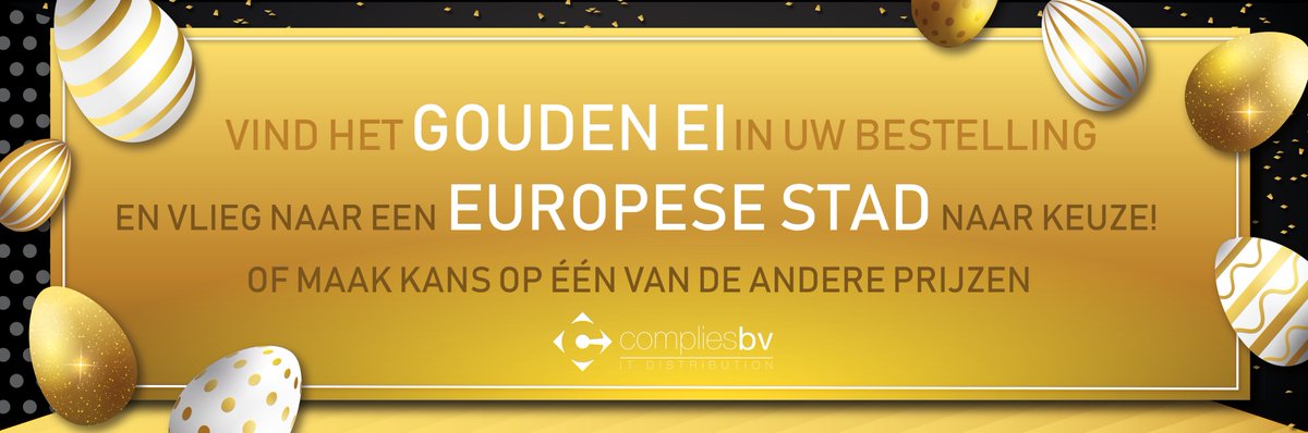 Gouden Ei Actie bij Complies! Plaats een bestelling en maak kans op een reischeque twv €275,00! Hoe heerlijk is dat!? Geen gouden ei? Niet getreurd. Je maakt namelijk ook kans op één van de andere prijzen. #goudenei #citytrip #reischeque #winnen #bestelleniskansmaken #complies