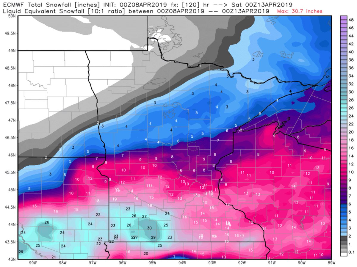 pdouglasweather's tweet photo. 15.7" snow fell at MSP April 13-15, 2018.

They say lightning (or casual April blizzards) don't strike the same place twice in a row.

They might be wrong... https://t.co/NQ4DtekbBC