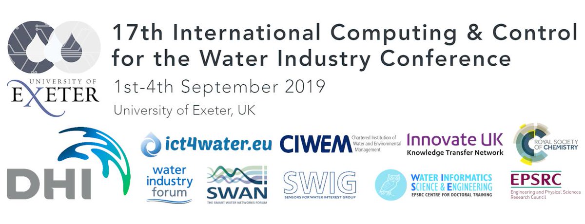 We are looking forward to receiving your Extended Abstracts for #CCWI2019 by 12 April.  #Water4_0 #SmartWaterNetwork #BigDataAnalytics #Sensor #Utilities #AssetManagement 
#Digitalisation #CyberPhysicalSystems
#WaterQualityModelling #Demand #Leakage
ccwi-2019.com/abstract-submi…