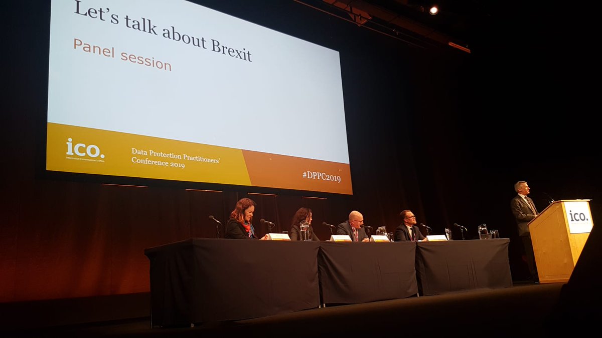 ICOnews's tweet image. Our panel ‘Let’s talk about Brexit’ has started in the auditorium. Watch on our livestream ico.org.uk/global/data-pr… #DPPC2019