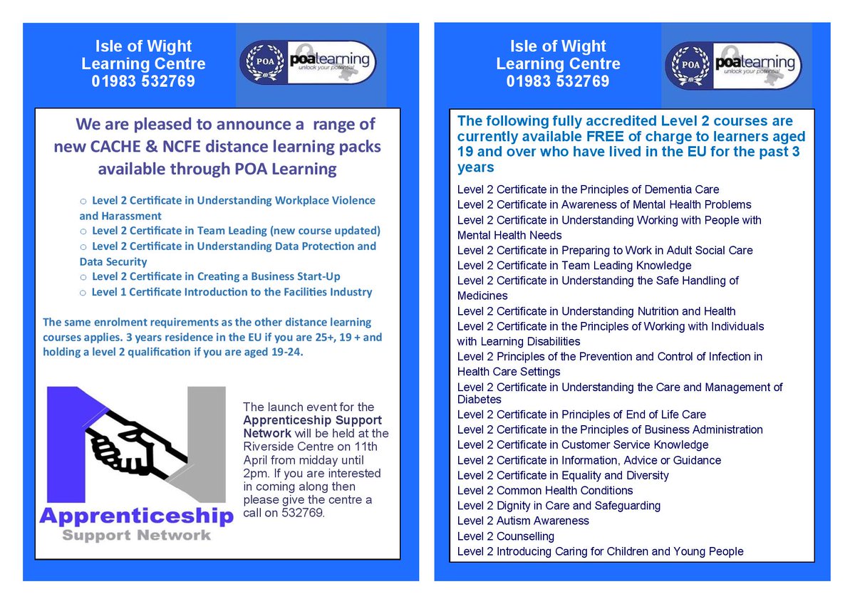POALearning's tweet photo. 🌞  A very busy month again for our Isle of Wight team - includes a new drop in session in #UpperVentnor and the launch of the #ApprenticeshipSupportNetwork - take a look and see what's going on. #IOW #Ventnor #Learning #Apprenticeships https://t.co/sTz8iY5PAt