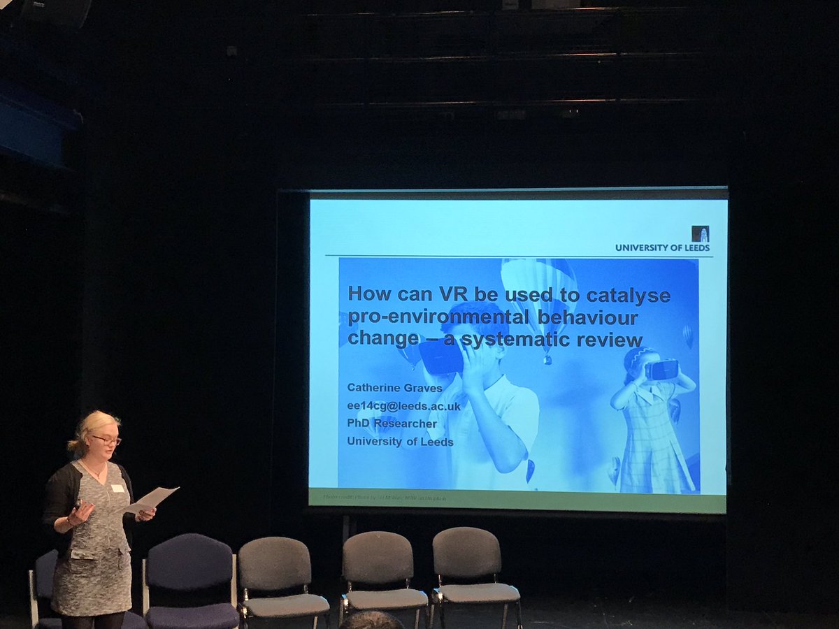 Kate_Sambrook's tweet photo. Great talk by @cat_graves on the use of Virtual Reality in catalysing pro-environmental change #ahostileclimate https://t.co/d7e9DQ4Zm7