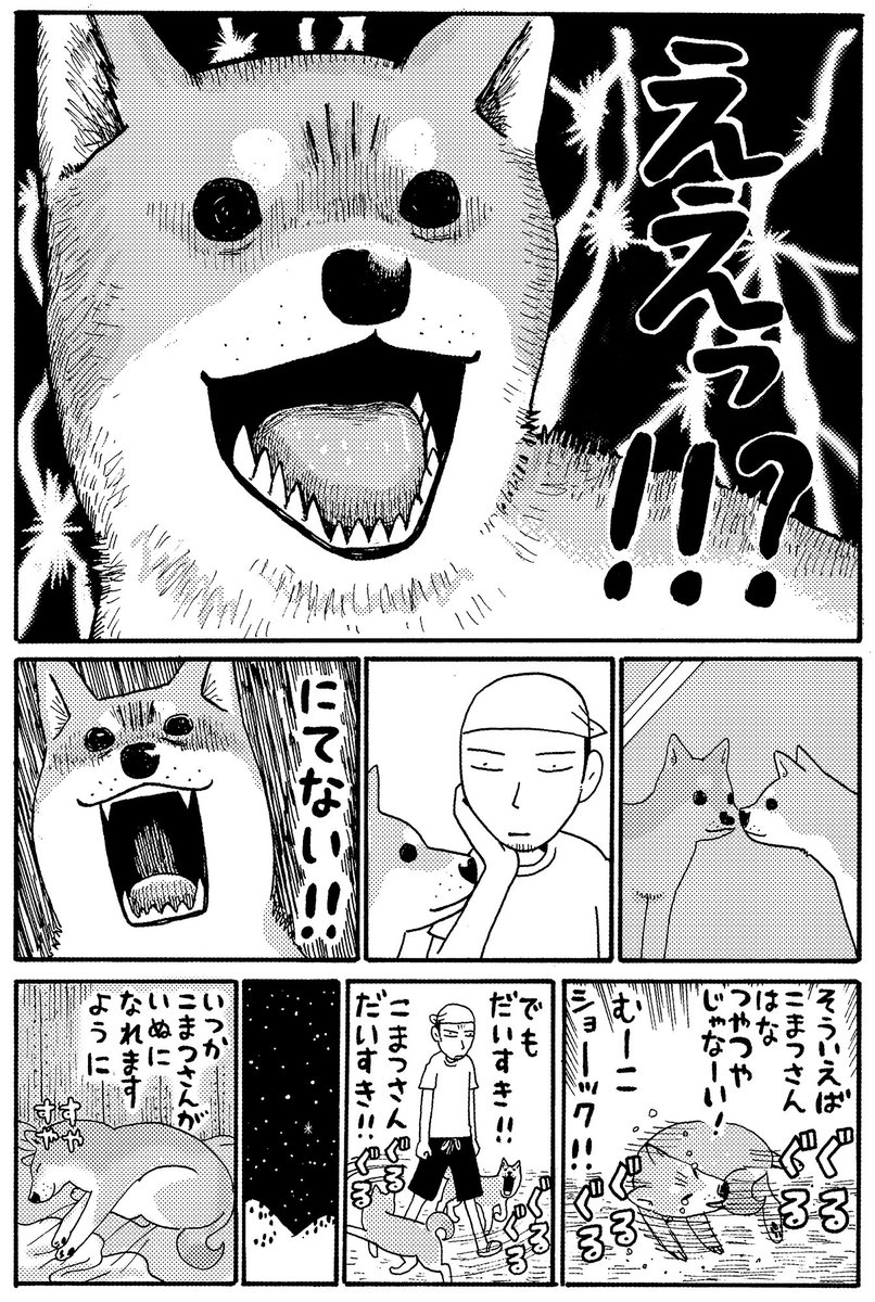 今日は柴犬の日らしいので、9年前に描いた同人版のいとしのムーコを。連載用に描いた第1話(https://t.co/AqNLmTdJdr)と比べてみてください! #柴犬の日 