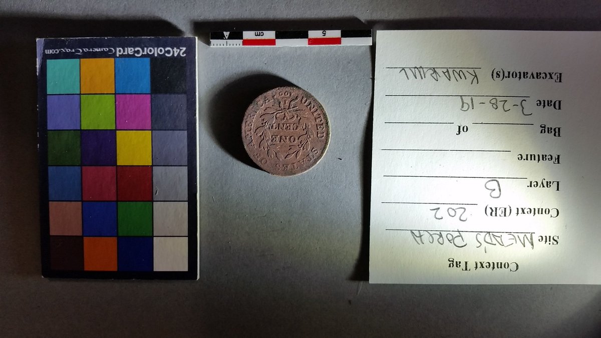 LUPublicHistory's tweet photo. Update on the Mead's Tavern Porch excavation! Coin from 1798 has finished undergoing the cleaning process! @HurtandProffitt @LibertyU @JerryFalwellJr #makehistoryLU #NewLondon https://t.co/YLQHBk69pM