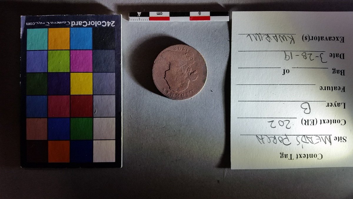LUPublicHistory's tweet photo. Update on the Mead's Tavern Porch excavation! Coin from 1798 has finished undergoing the cleaning process! @HurtandProffitt @LibertyU @JerryFalwellJr #makehistoryLU #NewLondon https://t.co/YLQHBk69pM
