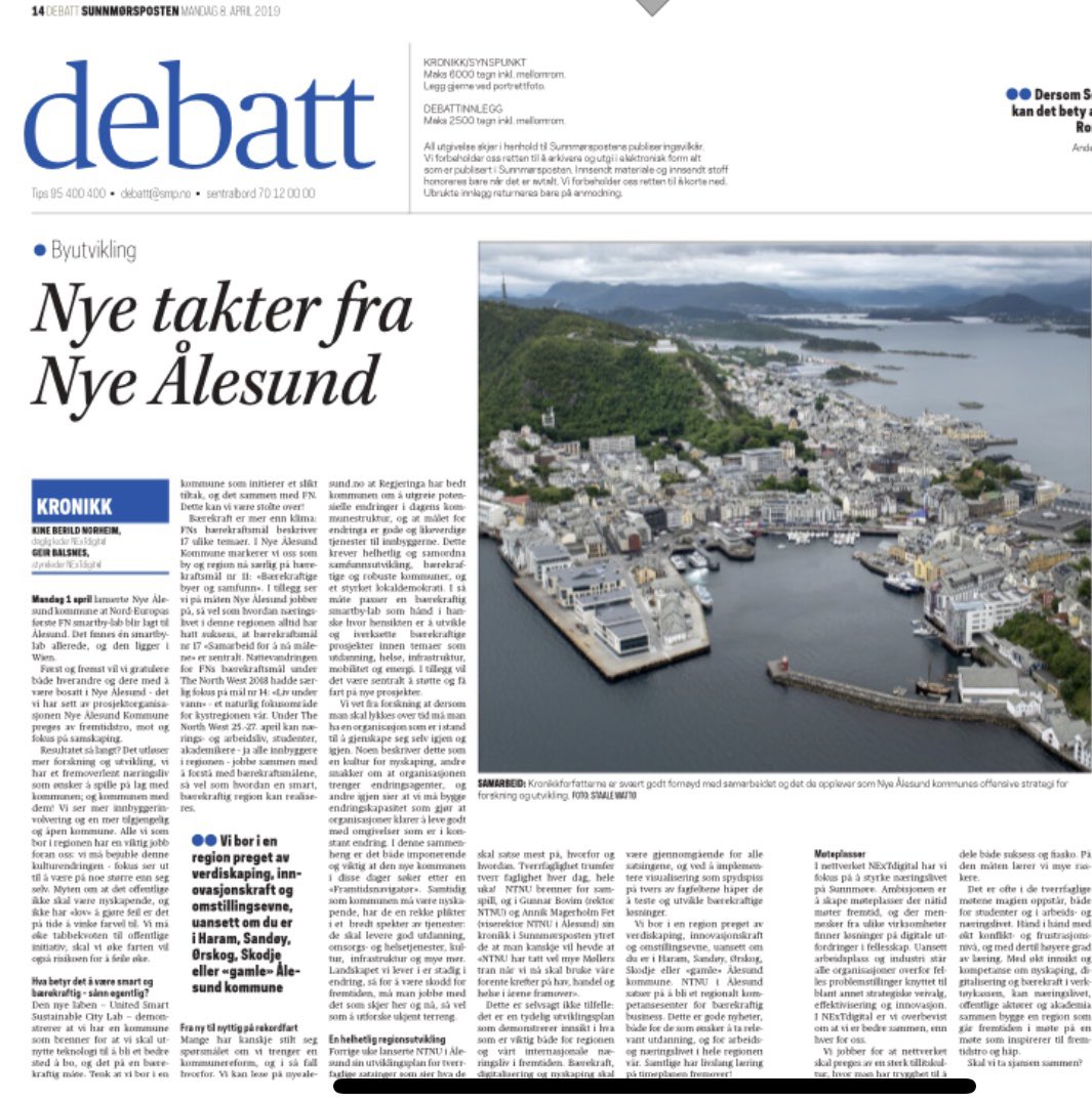 NExTdigitalAS's tweet image. Styreleder @gbals og daglig leder @KineNorheim har skrevet om nye takter fra nye @alesundkommune i @smpno - sjekk ut her: bit.ly/nyetakterND