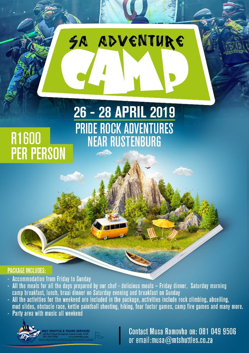 SAEventsMag's tweet image. Invite friends, families, colleagues or just come alone and meet other adventure seekers. The #SAAdventureCamp is coming up. Join us for an exciting weekend of fun and adventure. @Irvinpooe @satravelmag @ShotLeft