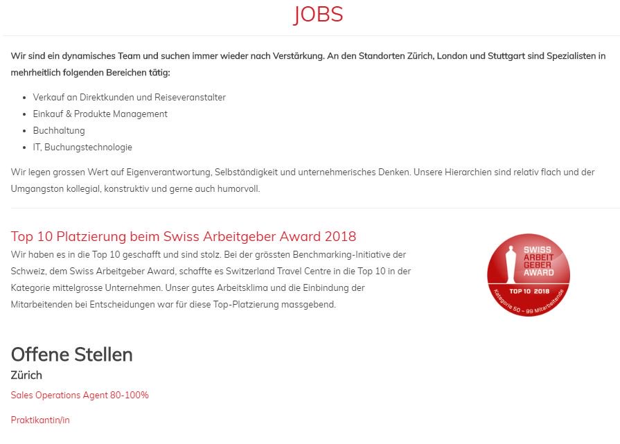 Jobs zürich verkauf