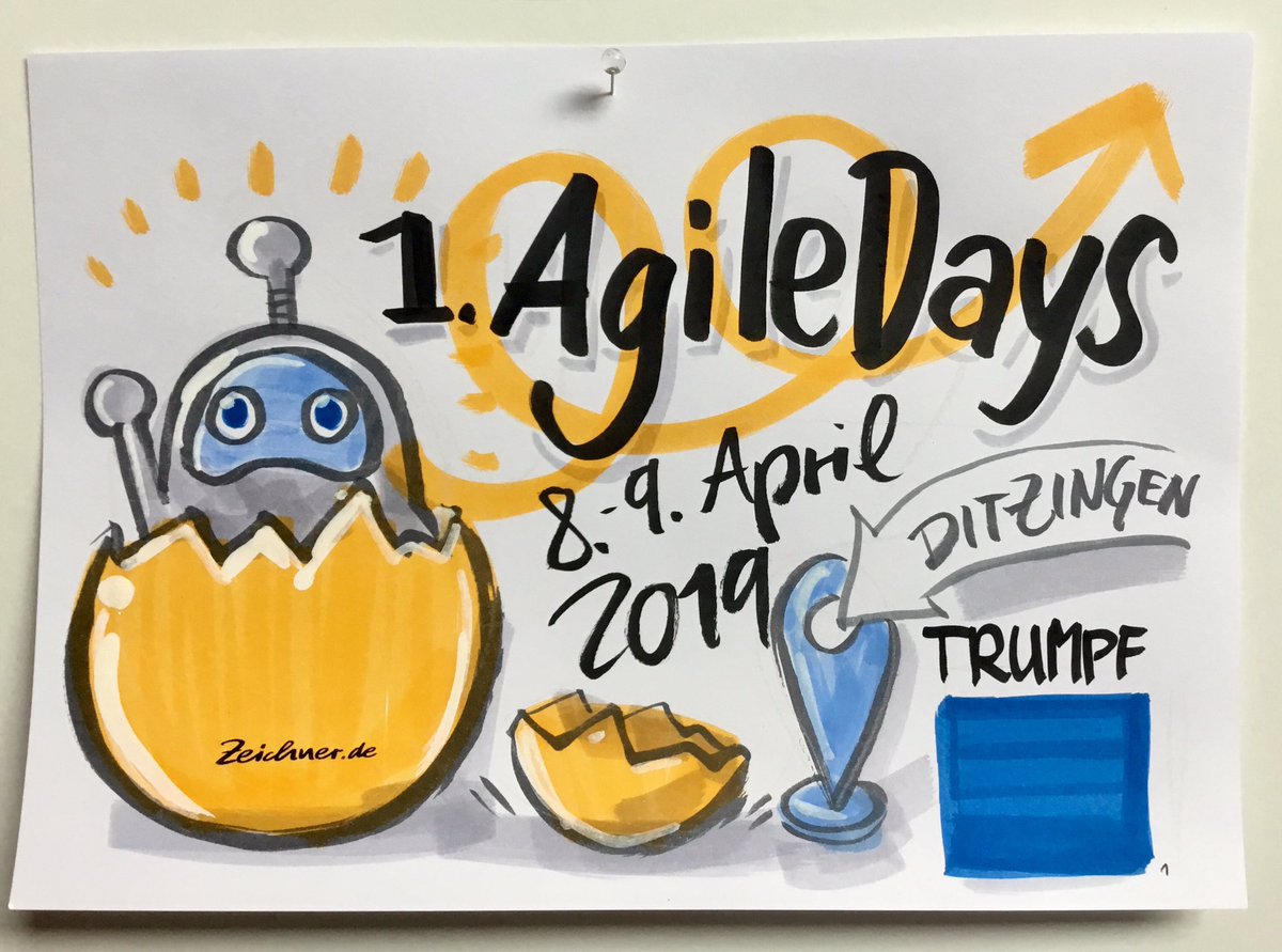 dieZeichner's tweet photo. Wir freuen uns auf die 1. AgileDays  @TRUMPFinc und sind gespannt auf die Kernaussagen #keymessages2go #agileTRUMPF19 https://t.co/YKIDWywrkB