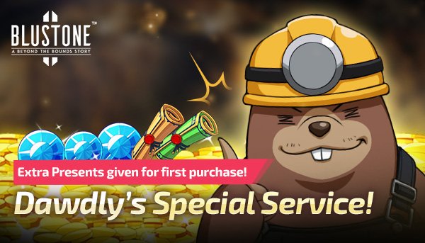 VisualShowerEN's tweet photo. Game Download: https://t.co/1H3pXYD4GR 

[Blustone Event] Dawdly's Special Service
Dawdly will share free presents to all Captains!
Purchase any package during the period, Dawdly will give you an additional reward!

More info:https://t.co/VGpaNb64xQ

#VisualShower #Blustone2 #RPG https://t.co/ZShlUMfTqe