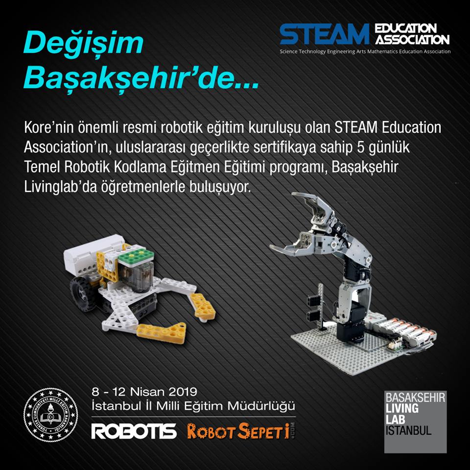 robotsepeti's tweet image. STEAM Education Association&apos;ın Temel Robotik Kodlama Eğitmen Eğitimi Başakşehir Livinglab&apos;da.

Katılımcılar ayrıca ROBOTIS Maker Space Yeni Nesil Kendinyap Atölyeleri) ve yarışmalar hakkında bilgi de alacaklar.

#robotis #robotsepeti #steamcupturkey #toplum50 #robotiseducation