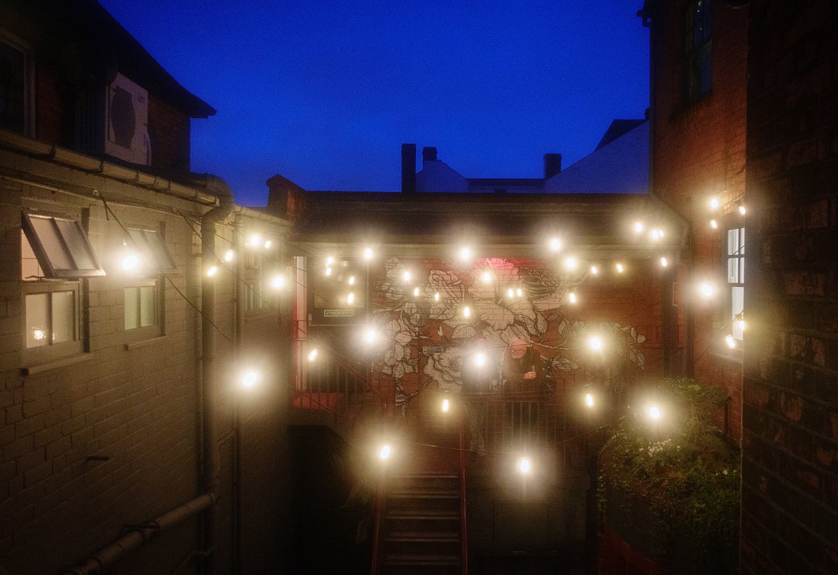 Dammo's tweet photo. Lights in the Beer Garden #hareandhounds #kingsheath #windowfilter #fsprintmonday @Brumpic https://t.co/fIn6nSzdNT