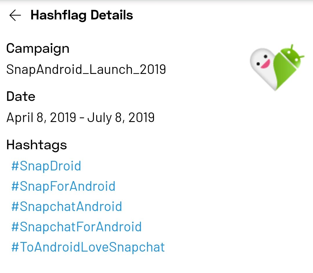 wongmjane's tweet photo. Snapchat appears to launch the new #SnapchatforAndroid soon

They started a hashflag campaign about the upcoming launch: https://t.co/TdkP0gKTV8 https://t.co/7EMSdd8VYH