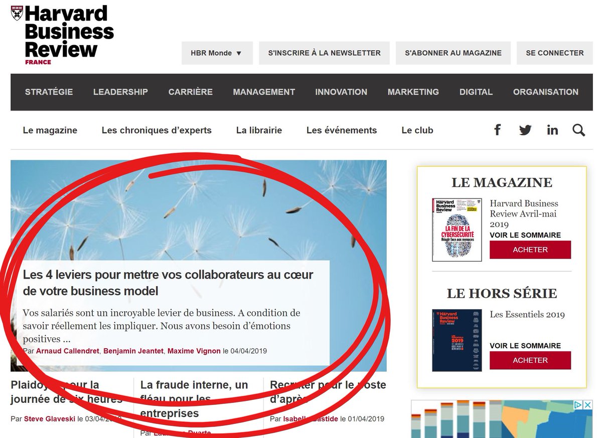 <a href="/Nexenture/">Nexenture</a>, vu dans <a href="/HBRFrance/">HBR France</a> : Le management par l'Engagement. Les 4 leviers pour mettre ses collaborateurs au coeur du Business Model. #engagement #rh #dirigeant #employeeadvocacy #cooptation 
hbrfrance.fr/chroniques-exp…