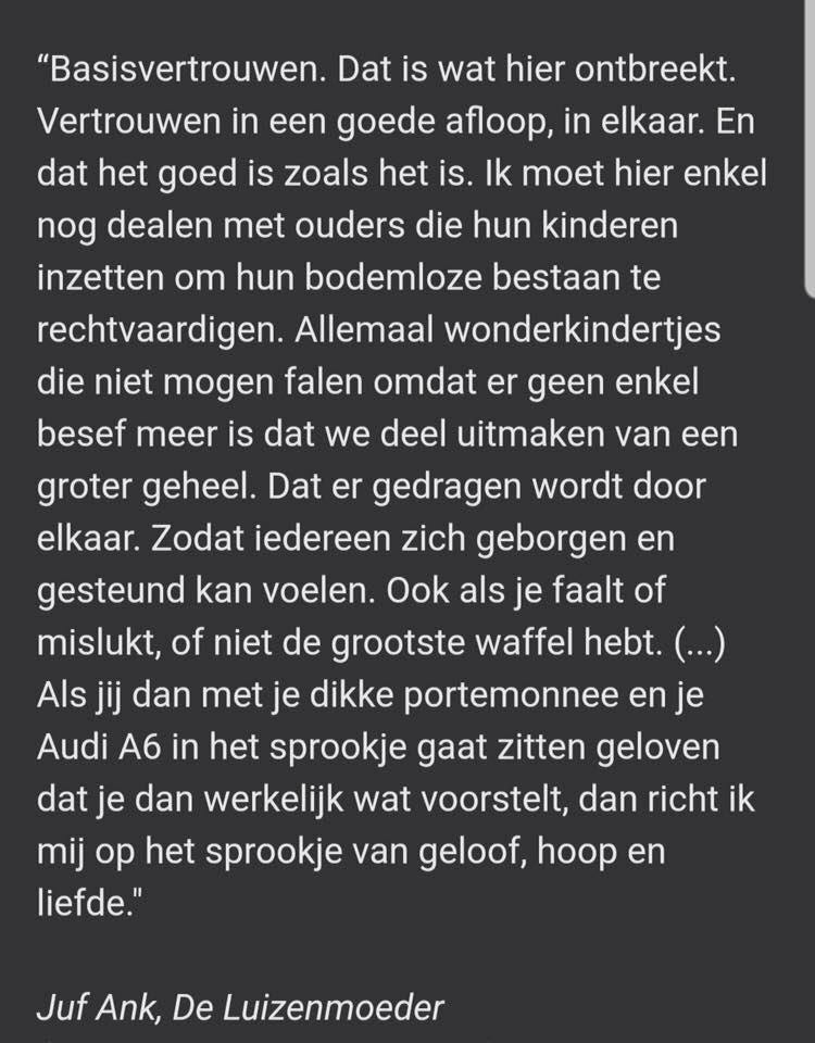 Verhaalmij's tweet photo. Wijze woorden van #jufank in laatste aflevering #luizenmoeder https://t.co/An87JD8Jnr