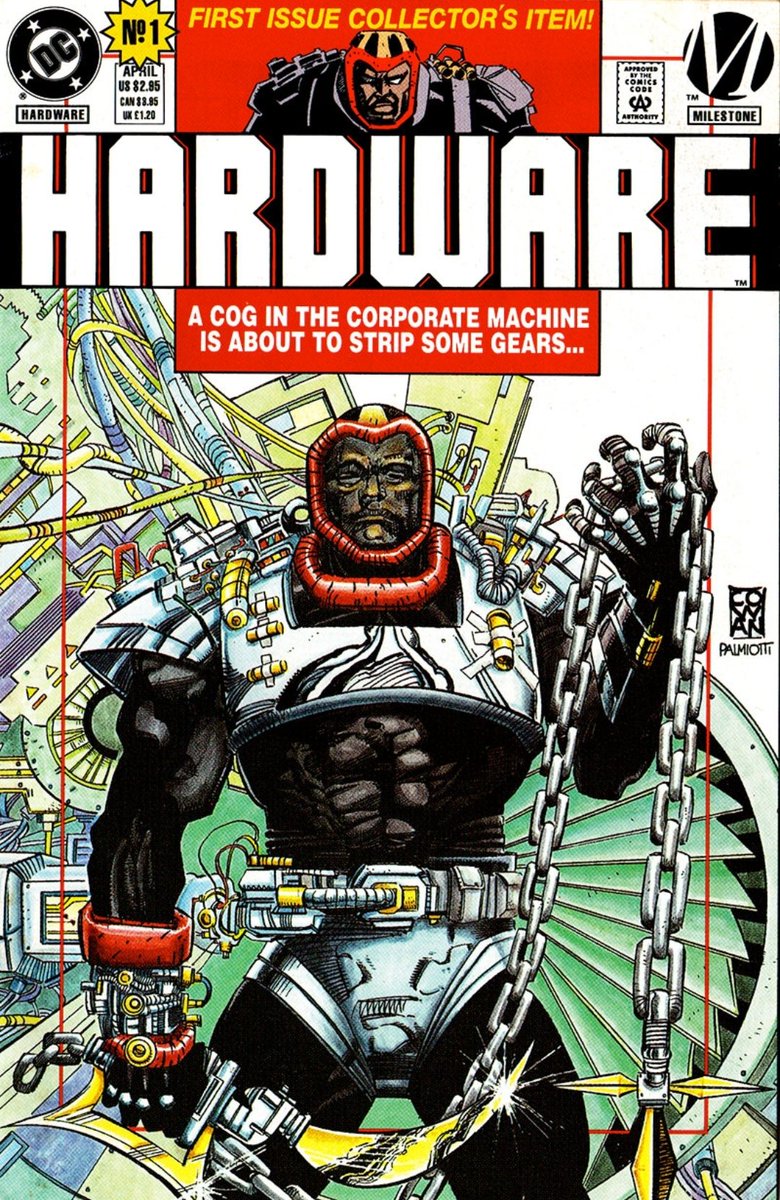 The cover to Hardware # 1 by @DenysCowan & @jpalmiotti 
A cog in the corporate machine is about to strip some gears!
#thecosmiccomicbookbroadcast #comicbookbroadcaster #milestone #dccomics #hardware #denyscowan #jimmypalmiotti