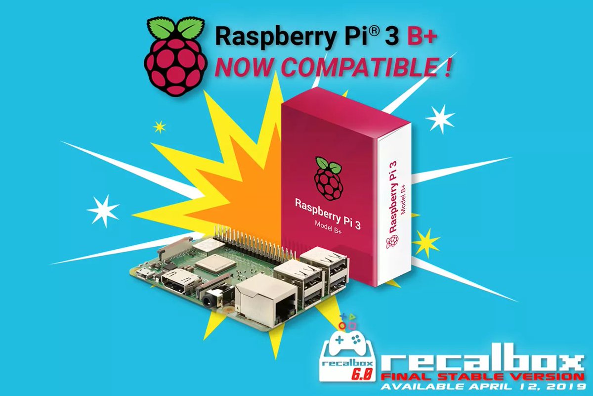 recalbox's tweet image. Recalbox 6.0... 4 days left ! 😀🔥
Now, Raspberry Pi 3 B+ si fully supported ! 👌😎
Available April 12, 2019.
#Recalbox #RetroGaming #RaspberryPi3BPlus #Update #MiseàJour #Recalbox6