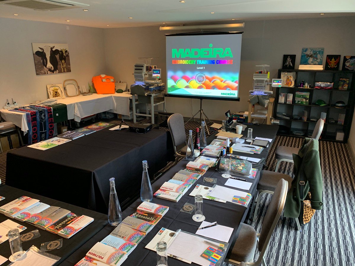 MadeiraUK's tweet image. All set up and ready for the Bristol Embroidery Course! #MadeiraUK #EmbroideryTraining