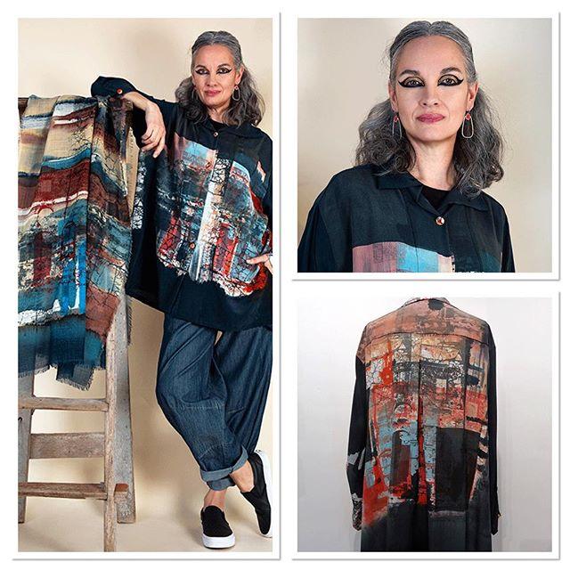 Dress up or dress down this beautiful soft and fluid silk crepe de chine shirt with painted buttons. Another star piece from our GRIT collection and inspired by the sunlight in January on the Colosseum in Rome. The colours are muted pinks, blues and greys. £325

Worn with re…