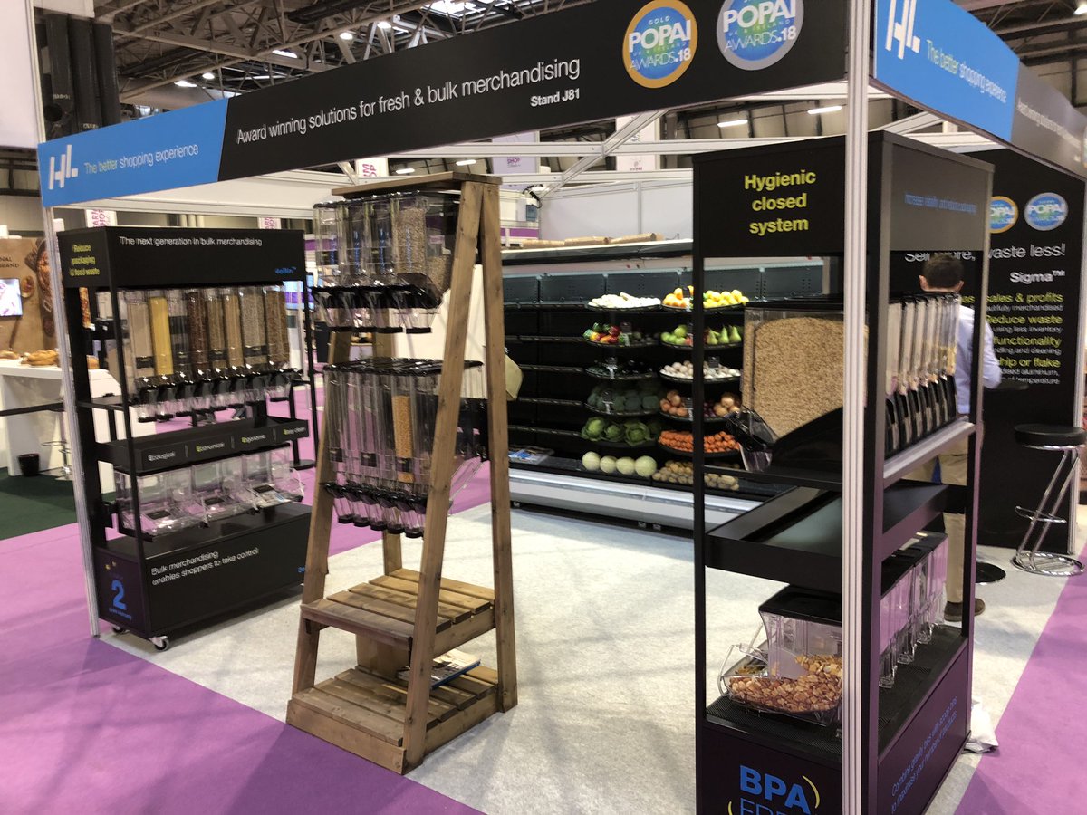 AmandaW88146346's tweet photo. Very excited that #hldisplay are here at the @FarmShop_Deli
Stand (J81) is all ready to welcome visitors so I hope you like the stand! #Sustainability #bulkbins #sigma https://t.co/wyffDf63B6