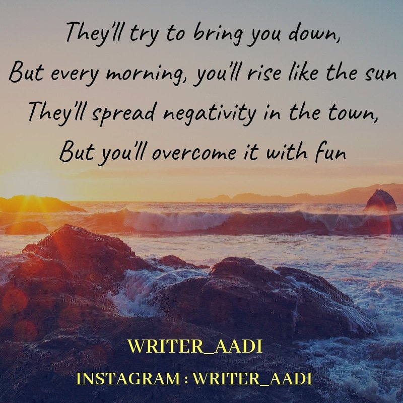 Stay away from negative people, because you attract the vibes of whom you're with!
Positivity prevails!
Greetings from other side of the world!

#poem #poetry #mondaythoughts #MondayMood #Motivation #Inspiration #vss #like4like #positivethinking #poetrylovers #bepositive #love