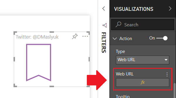 DMaslyuk's tweet photo. You can now tie web URLs of buttons to measures in #PowerBI service! Coming this week to Power BI Desktop together with measure-based titles of visuals! https://t.co/jweh3CSxdk