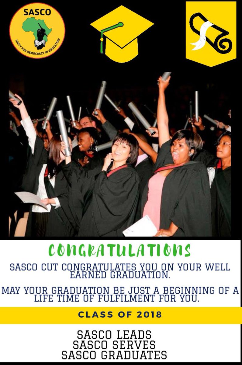 Congratulations are in oder comrade! 
SASCO leads ✊🏼
SASCO Graduates 🎓 
💚🖤💛