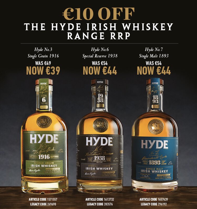 HYDE WHISKEY (@hydewhiskey) on Twitter photo IRELAND: Look our for the HYDE range on a special promotion in <a href="/SuperValuIRL/">SuperValu Ireland</a> for the next three weeks - €10 Off. IRELAND: Look our for the HYDE range on a special promotion in <a href="/SuperValuIRL/">SuperValu Ireland</a> for the next three weeks - €10 Off.