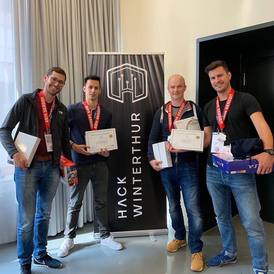 ECWinterthur's tweet photo. Congratulations to the winning team "Care Taker" of Hack Winterthur 2019 😀👍🎊🎊
@earlybyte_ch #hackwinterthur #hackathon #hack #winterthur #winti #winners #team #entrepreneurclubwinterthur https://t.co/poi6hNAdiF