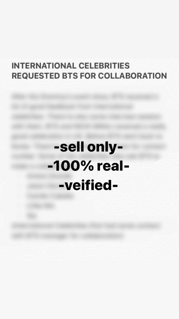 lucypjm's tweet photo. INTERNATIONAL CELEBRITIES REQUESTED BTS FOR COLLABORATION !!!!!
-
-
-
-
-
-
-
real 
sell only 
cheapp
dm me to buy
#sasaeng #sasaengbts #btssasaeng #bts #jungkook #jimin https://t.co/xx2XTV7vZz