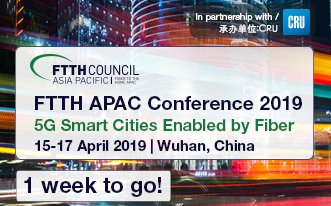 CRUconferences's tweet photo. Only one week until the FTTH APAC 2019 Conference! Book your place today and network with leading industry executives to discuss opportunities and threats in the telecoms industry. For more information and to register your place for just $950 #FTTHAPAC https://t.co/H6TssKqe8g https://t.co/czOxy5RbNg