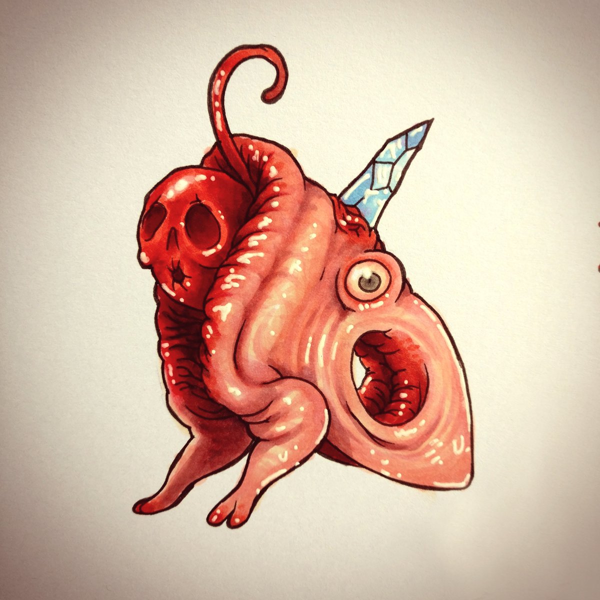 FleshyFriends's tweet photo. Drungler 

#FleshyFriends #copicmarkers #illustration #gross #gem #crystal #artistsontwitter https://t.co/fNrOfJes1a