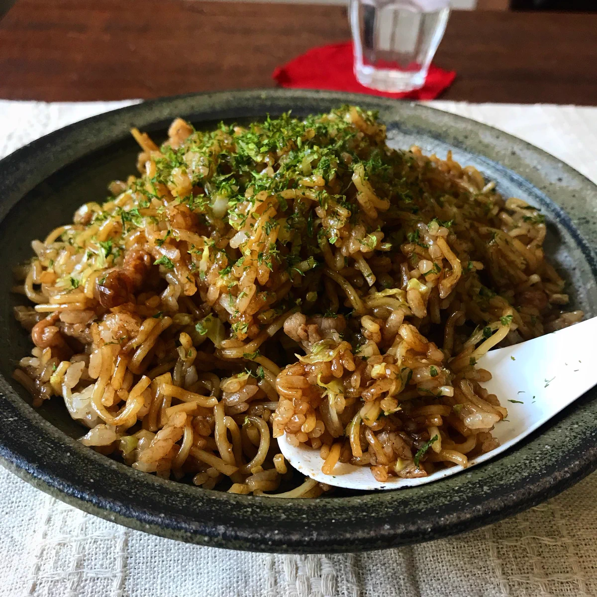 簡単レシピ【レンジでそばめし】野菜も肉も炭水化物もがっつり食べれます！