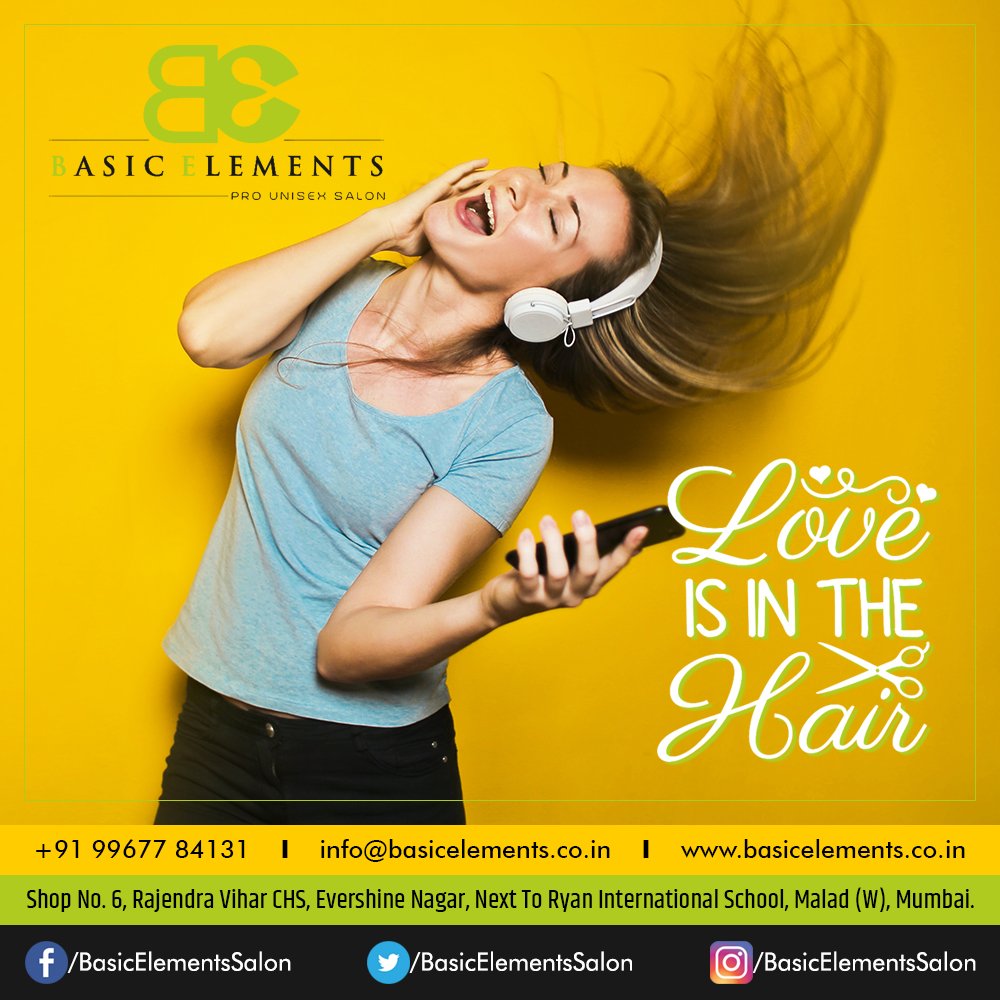 elements_basic's tweet image. Love is in the Hair!
For Beautiful & Gorgeous Hair, Book your appointment now! Call on: +91 99677 84131
Address: Shop No. 6, Rajendra Vihar CHS, Evershine Nagar, Next To Ryan International School, Malad West, Mumbai.
#basicelements #salon #hairsalon #unisexsalon #beautysalon