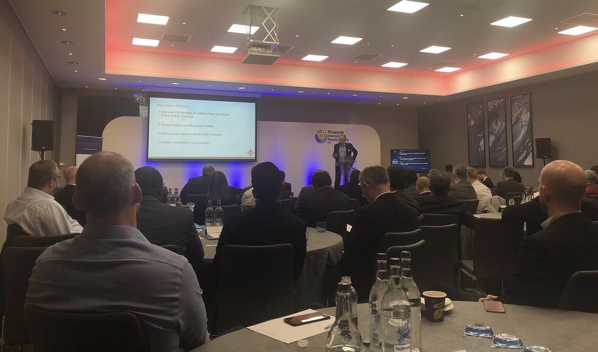 Roy Jackson, Head of Information Security, Moneycorp opening the FS #Infosec Network discussing ‘Insider Threat - Hunting the Human’ #CISO