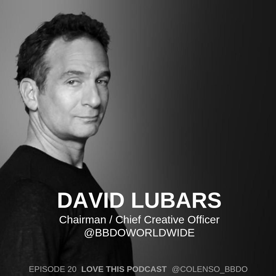 Worth a listen: "Love This Podcast" by <a href="/ColensoBBDO/">Colenso BBDO</a> This week's guest <a href="/BBDOWorldwide/">BBDO Worldwide</a> CCO <a href="/davidclubars/">David Lubars</a> "You can't work in a vacuum &amp; be brilliant...everybody lifts each other into something special...give credit &amp; appreciate each other's talents" tinyurl.com/yyujr7dg #agency