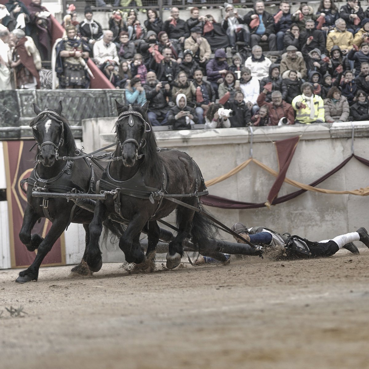 ArenesdeNimes's tweet photo. Les courses de char sont à revivre aux Arènes de @nimes du 3 au 5 mai 2019 pendant les #GrandsJeuxRomains ! 🐎 https://t.co/qo9T3CqBBE https://t.co/wzcgq6OHS8