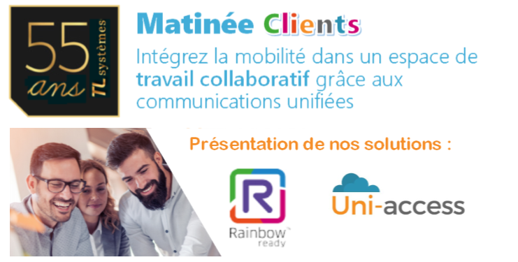 tlsystemes's tweet photo. 55 ans = 5 événements tout au long de l'année ! Et c'est parti pour le premier le 24/04 à partir de 08h30 dans nos locaux de Maxéville ! Inscrivez-vous : https://t.co/7f8TgHUvNW
#UCaaS #communicationsunifiees #travailcollaboratif #rainbow https://t.co/6DNoglPmhf