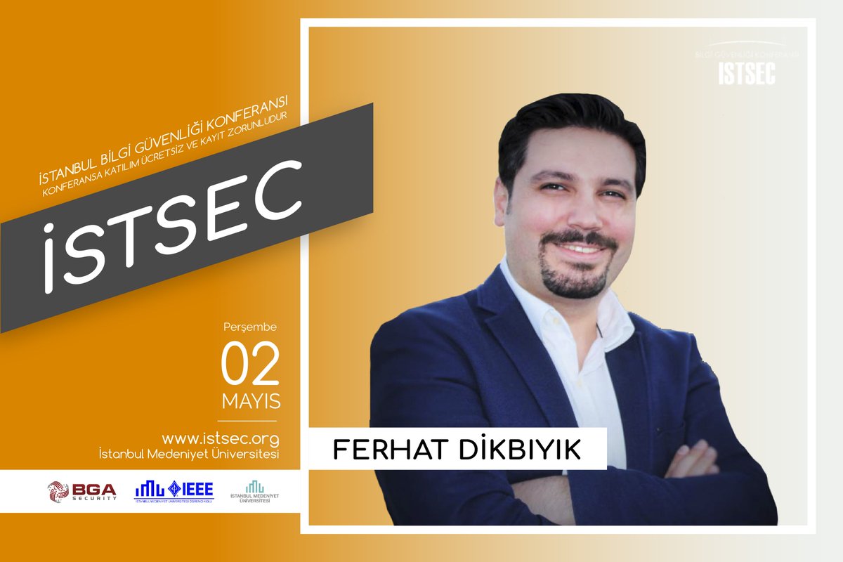 istsec's tweet photo. İstanbul Bilgi Güvenliği Konferansı için kayıtlar tamamlanmak üzere! Konuşmacılar, detaylı bilgi ve kayıt için; https://t.co/7swxNy6THY https://t.co/LHZ6tqbqoE
