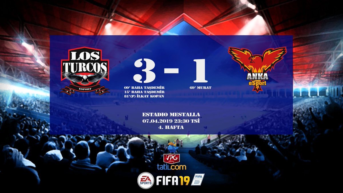 🏆 <a href="/VPGTurkey/">VPG Turkey</a> 1.Liginde, 4.Hafta maç sonuçlarımız. 
Rakiplerimize teşekkür ederiz:

✅ 3-2 <a href="/GBespor/">Gençlerbirliği E-Spor</a> 

✅ 3-1 Anka Esport

<a href="/OfficialVPG/">Virtual Pro Gaming</a>