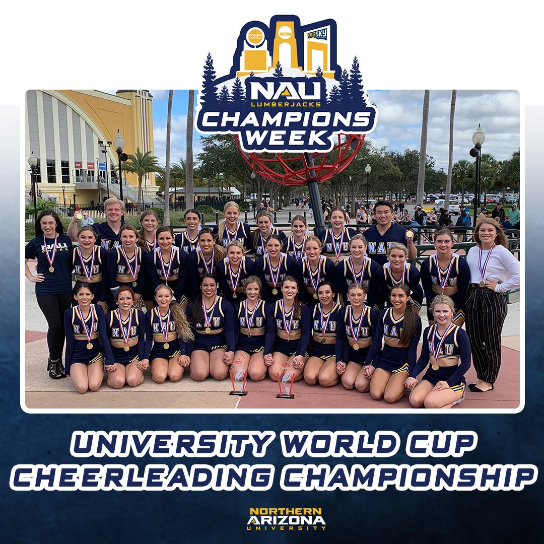 📣 | A huge congratulations to our <a href="/NAU/">NAU</a> spirit squad @NAUCheer for bringing home the University World Cup Cheerleading Championship for the Premiere All-Girl Division in Orlando, Florida in January 2019!

📰 bit.ly/2Ipmok2

#NAUStrong⚒️🌲🏆 #NAUChampions