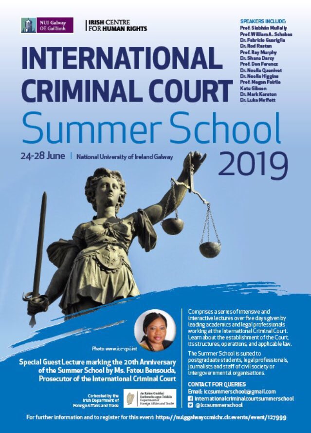 Our #ICC Summer School early bird offer closes in 3 days time! 

Register by 10 April 2019 at: bit.ly/2KdobeG

<a href="/ijmonitor/">International Justice Monitor</a> @nuiglaw <a href="/ngos4justice/">coalitionfortheicc</a> <a href="/IrishCentreHR/">Irish Centre for Human Rights</a> <a href="/dfatirl/">Irish Foreign Ministry</a> <a href="/justice_hub/">Justice Hub</a> <a href="/intcrimdatabase/">International Crimes</a> <a href="/opiniojuris/">Opinio Juris</a> <a href="/beyondthehague/">Beyond The Hague</a> <a href="/just_security/">Just Security</a> <a href="/ibahagueoffice/">IBA HagueOffice</a>