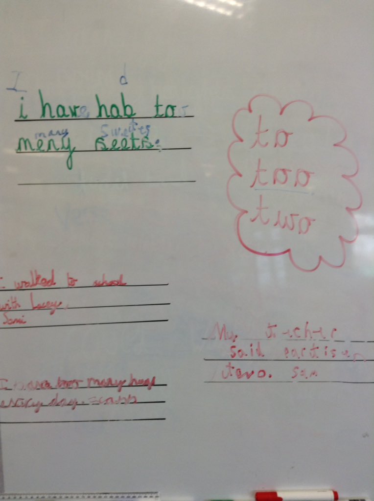HuptonMiss's tweet photo. Well done boys for correcting my very silly mistakes! Is it to, too or two? This can be tricky! https://t.co/t5YONrYiOx