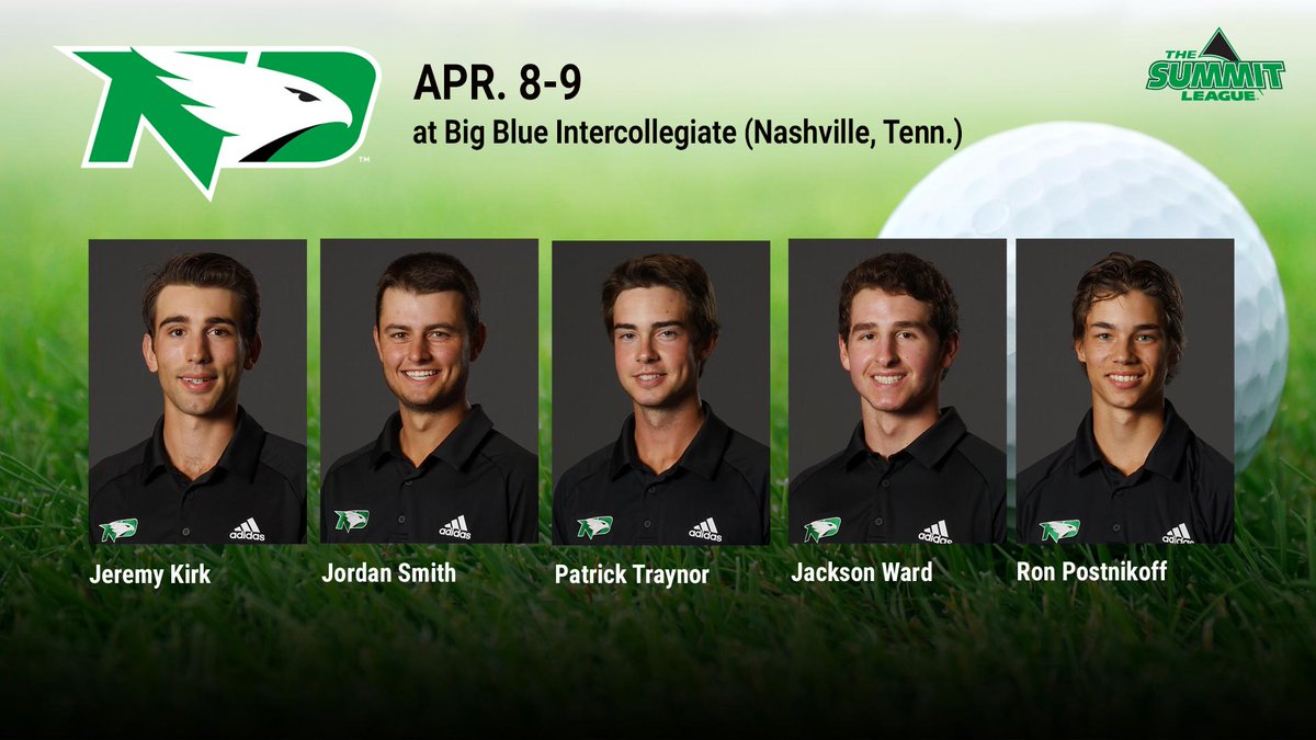 UNDmgolf's tweet photo. One more tournament before we head to the Summit League Championships. We're in Nashville, Tenn., for the TSU Big Blue Intercollegiate.

Here's our lineup: https://t.co/RGouGDnCTL