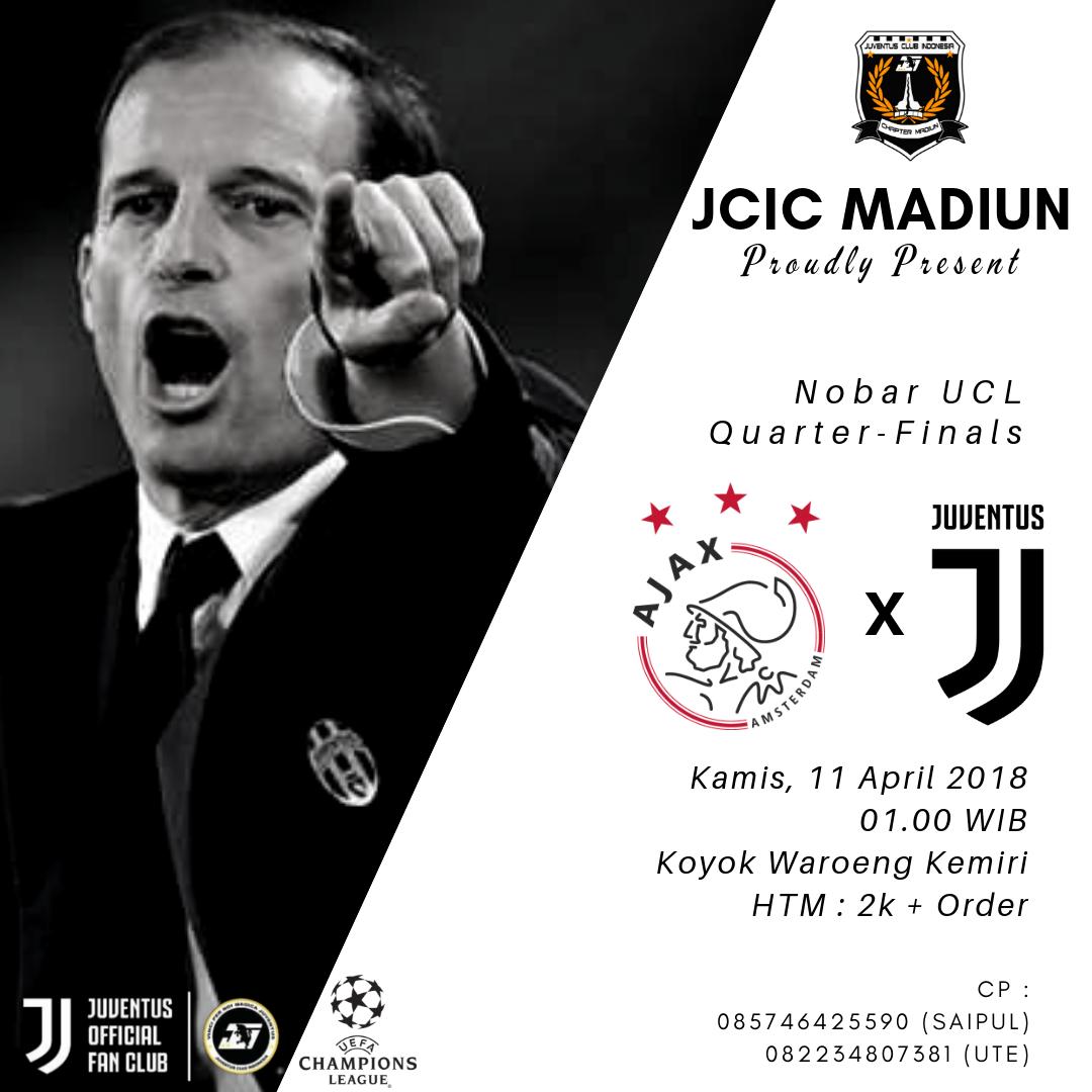 Ramaikan kuy ! #UCL #AjaxJuve #QuarterFinal <a href="/JCI_Madiun/">JCI Chapter Madiun</a>