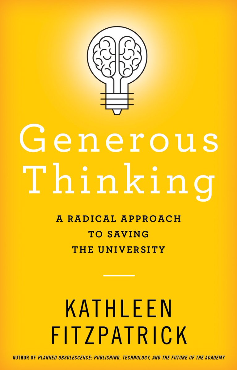 JHUPress's tweet image. To celebrate Kathleen Fitzpatrick (@kfitz) giving the Opening Plenary at this year's CNI in St. Louis today at 1:15pm, we're giving away 3 copies of her book "Generous Thinking." Retweet this by 11:59pm on April 9 for a chance to win! jhupbooks.press.jhu.edu/title/generous… #cni19s @cni_org