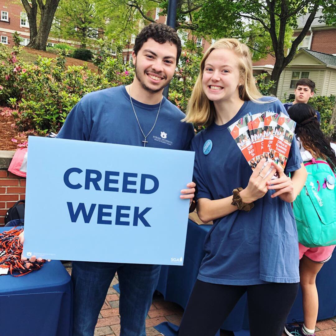 AUAcadSupport's tweet photo. Help us kick-off #CreedWeek by visiting Academic Support on the Haley Concourse from 9-11am! Learn more about how you can live The Creed through our academic programs! https://t.co/tQzWP4QQbQ