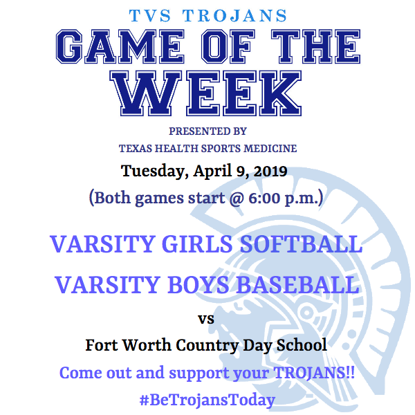 TVSathletics's tweet photo. It's @TVS_Trojans and @TVSathletics GOTW!!!! (4/9/19)
@TVS_AD https://t.co/0Do5OlueFZ