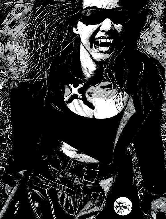 MattStormcrow's tweet photo. Today I learned that this iconic #VampireTheMasquerade piece by @trbradstreet was modeled by none other than @RealLindaBlair, the actress from the Exorcist (along with tons of other awesome classic horror films) https://t.co/pqOs08XWOk