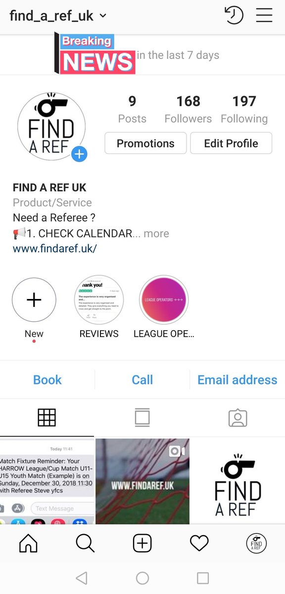 Need a referee for the half term. Get  booking. Straight from Instagram.